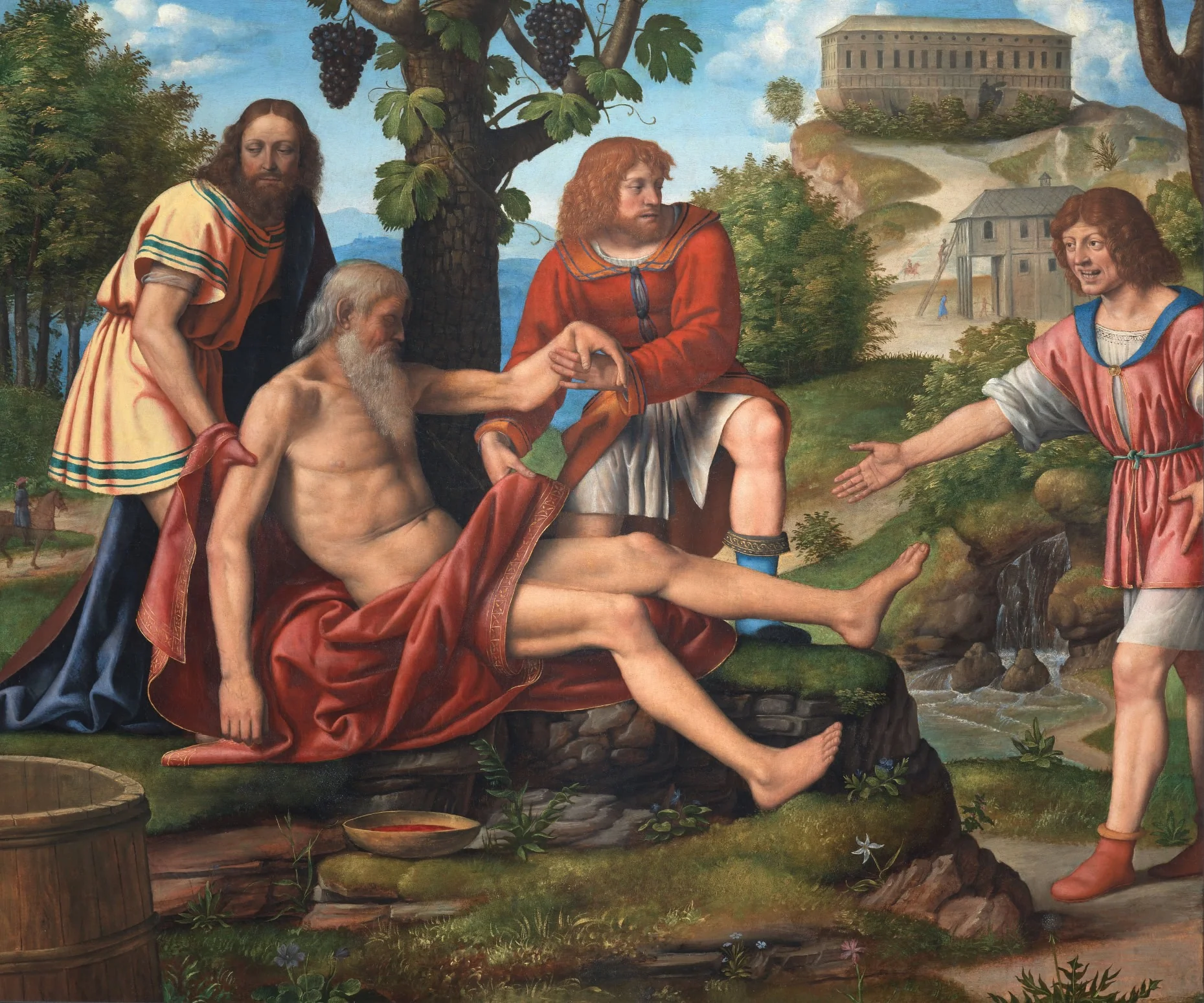 Ham Mocking Noah, by Luini Bernardino, oil, 1510