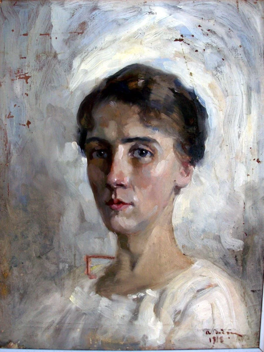 Portret de femeie, by Aurel Băeșu, unspecified, 1918