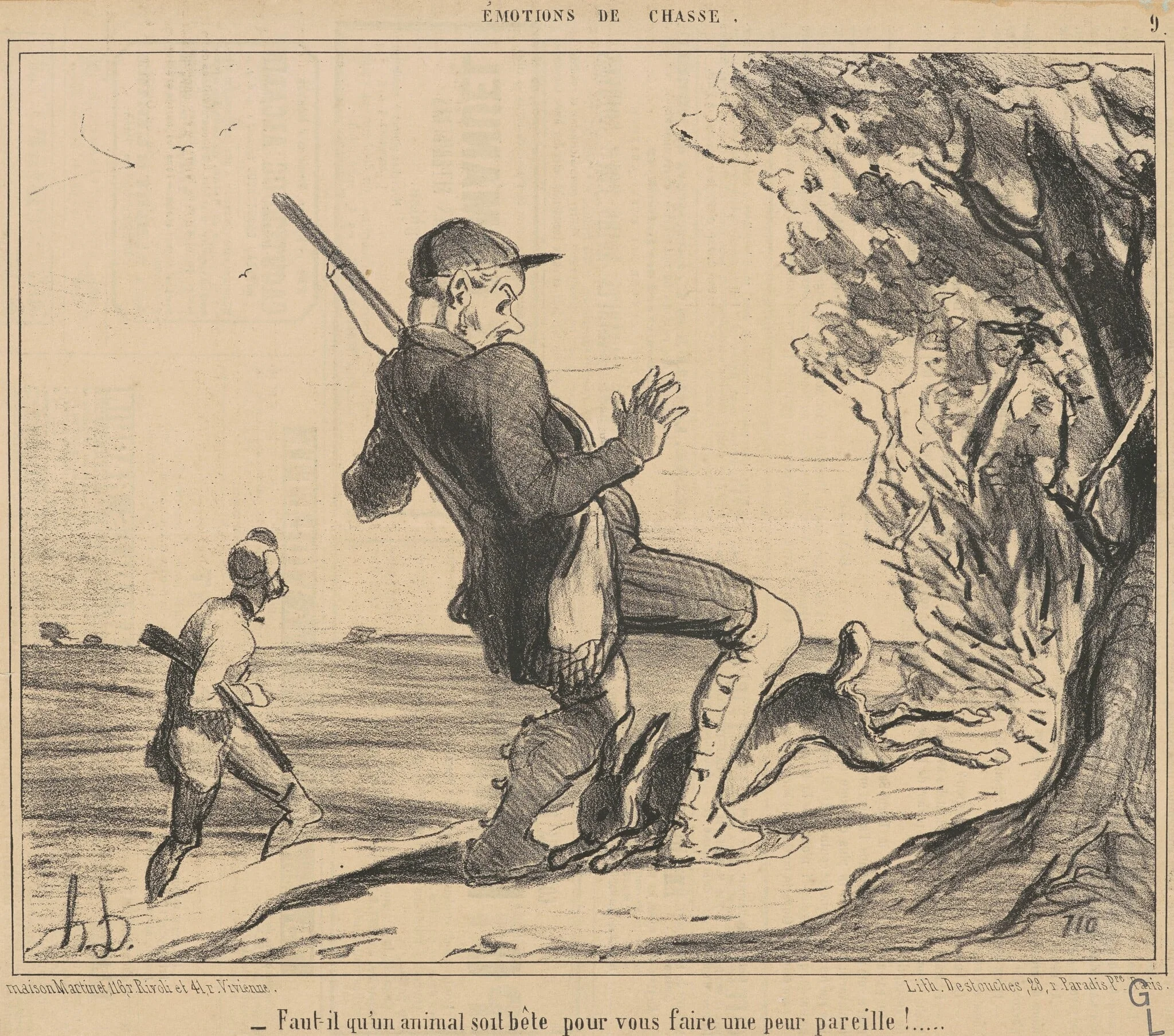 Faut-il qu'un animal soit bête, by Honoré Daumier, ink, 1854