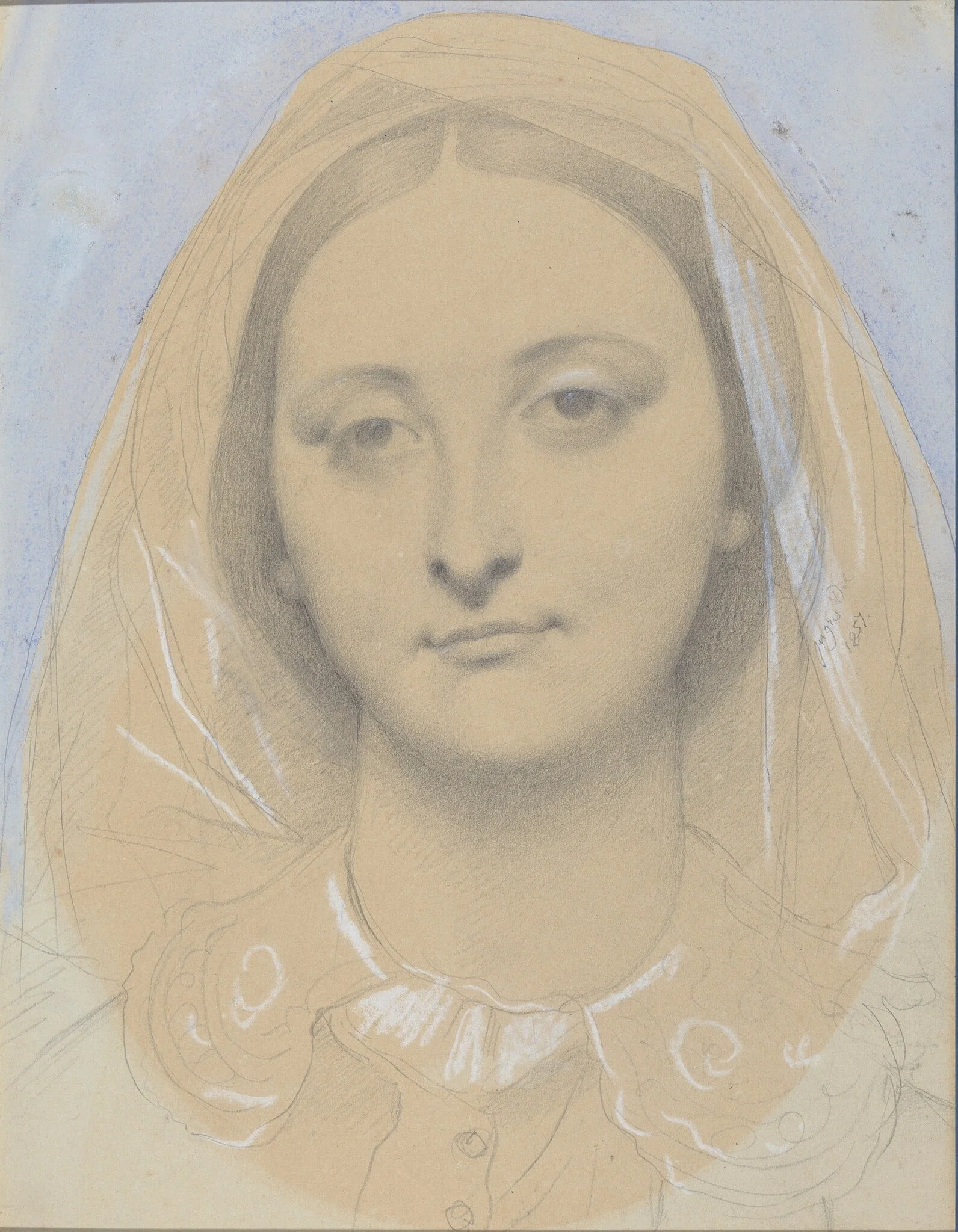 Mademoiselle Mary de Borderieux(?), by Jean Auguste Dominique Ingres, watercolor, 1857