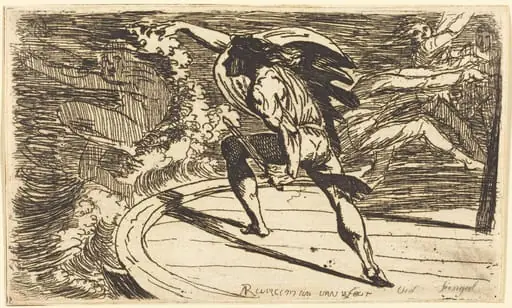 Cormar Attacking the Spirit of the Waters (Ossian, Fingal, Book III)