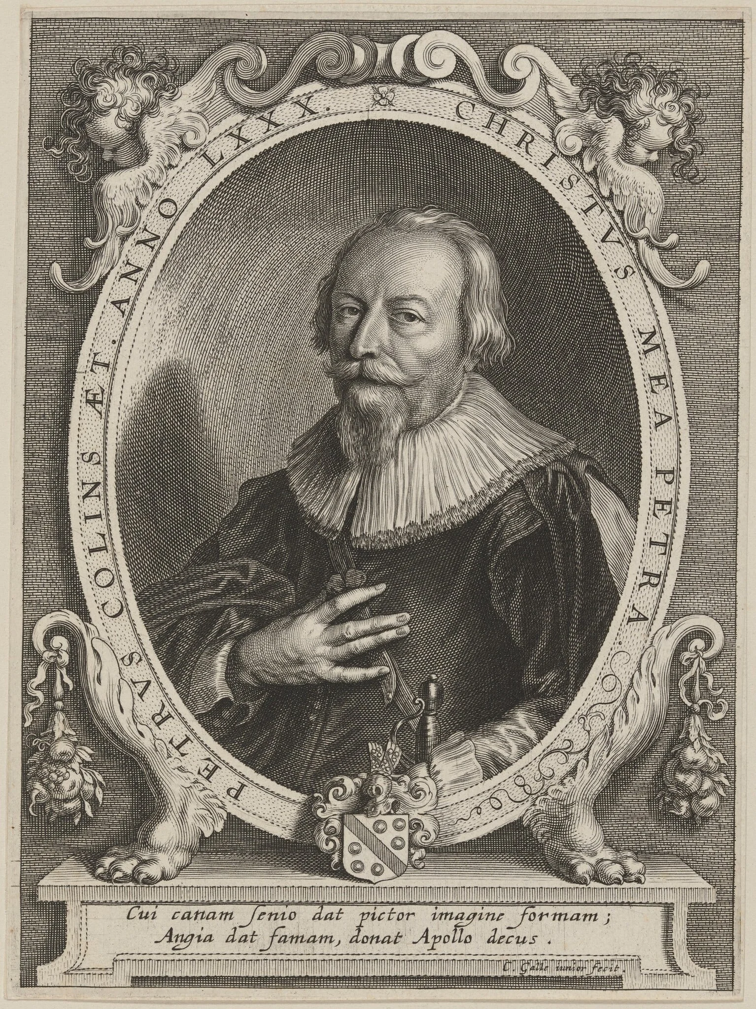 Petrus Collins, by Cornelis Galle I, ink, 1613