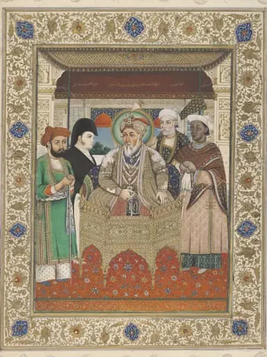 Portrait of Akbar II with Sir Charles Theophilus Metcalf and court dignitaries