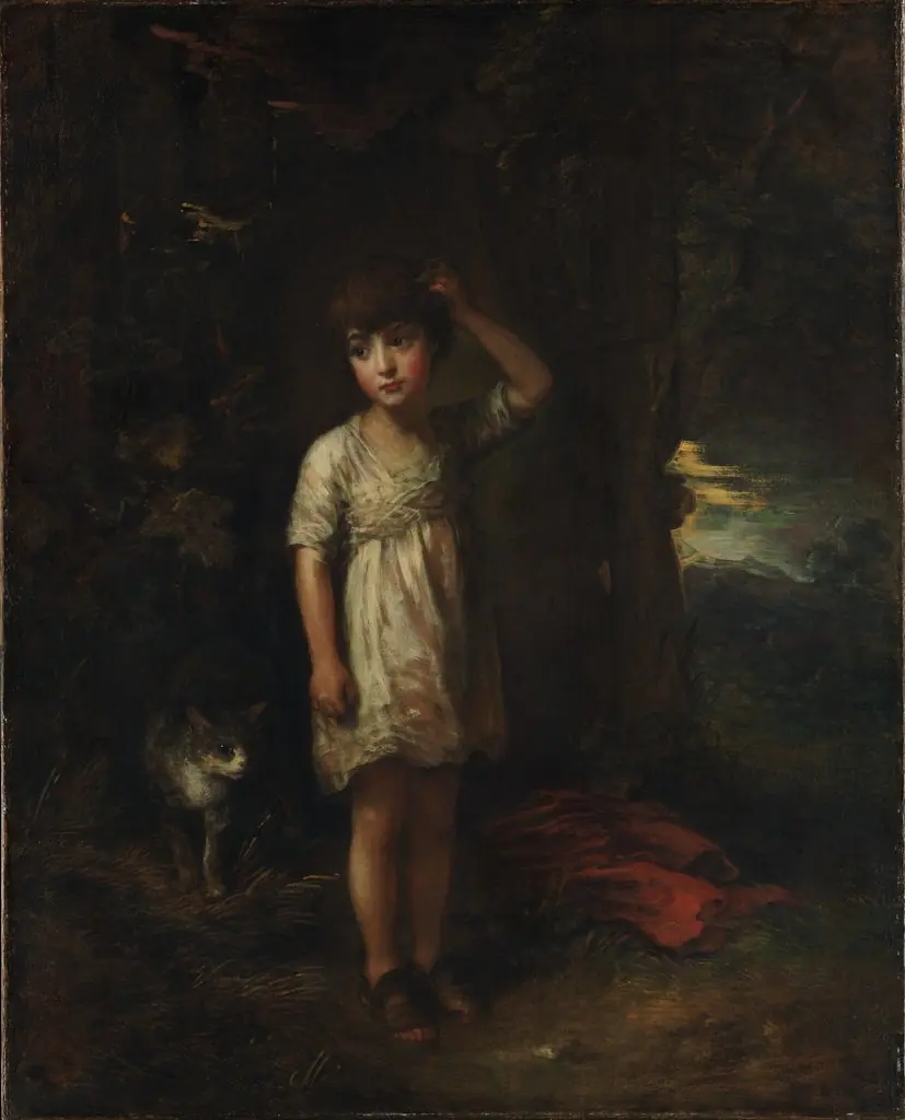 A Boy with a Cat—Morning