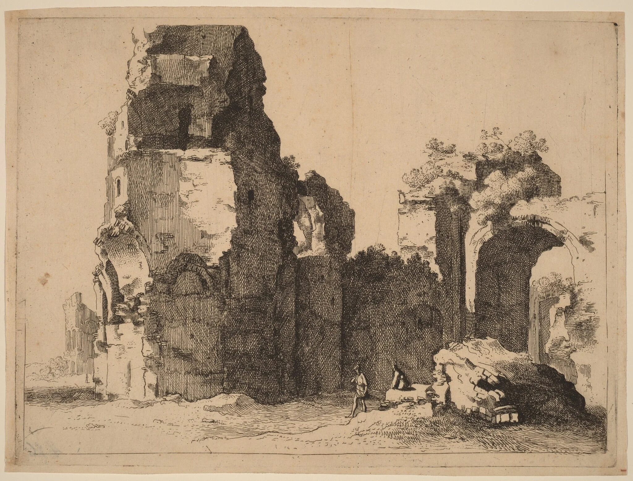Ruins, by Jan Gerritsz van Bronckhorst, ink, 1632