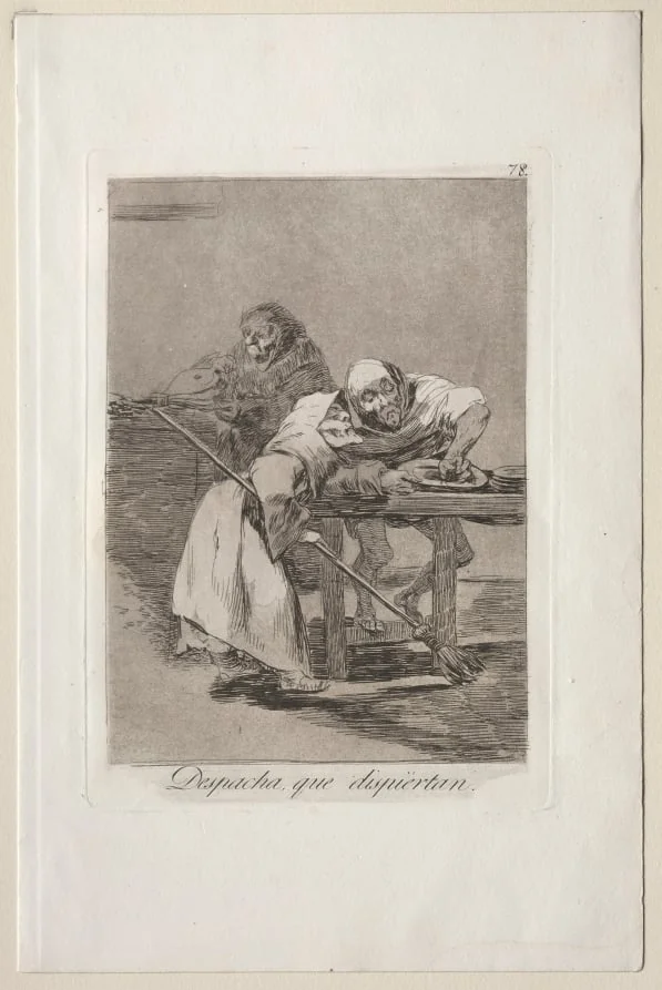 Be Quick, They are Waking Up, Plate 78, by Francisco Goya, 1799