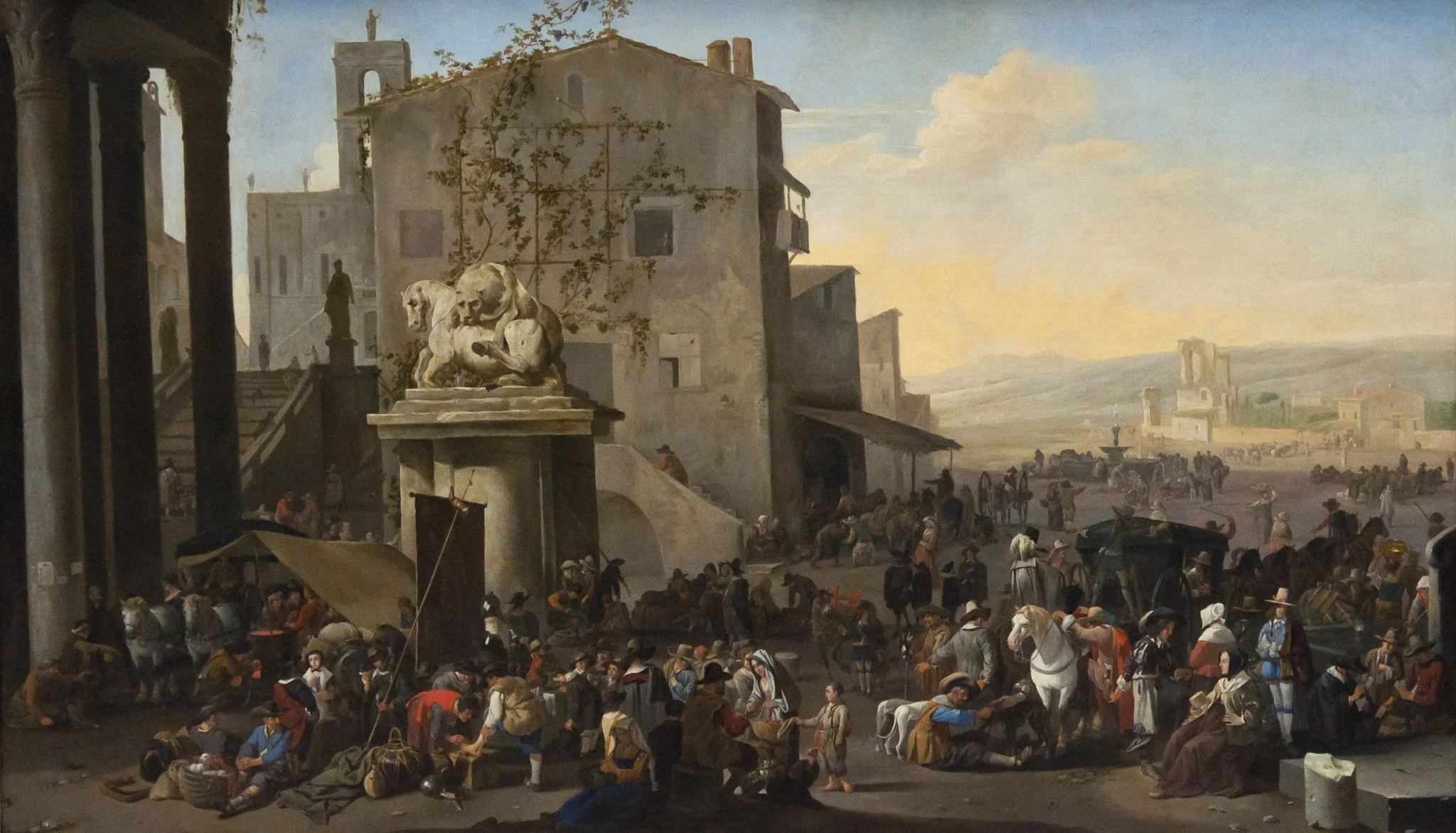 Campo Vaccino in Rome, by Johannes Lingelbach, oil, 1653