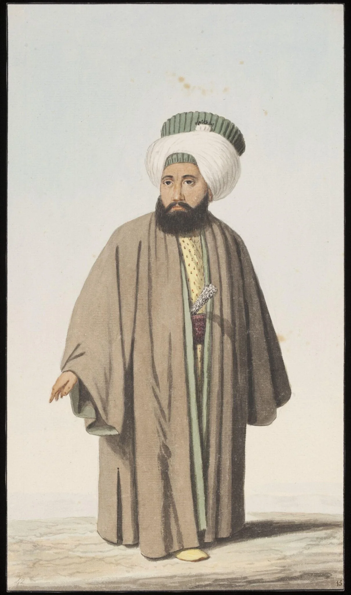 Defterdar, or Minister of Finance, by Anonymous Greek artist, watercolor, 1809