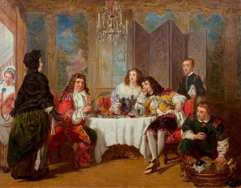 Madame Jourdain Finds Her Husband Entertaining Dorimène and Dorante (from Molière's 'Le Bourgeois Gentilhomme')
