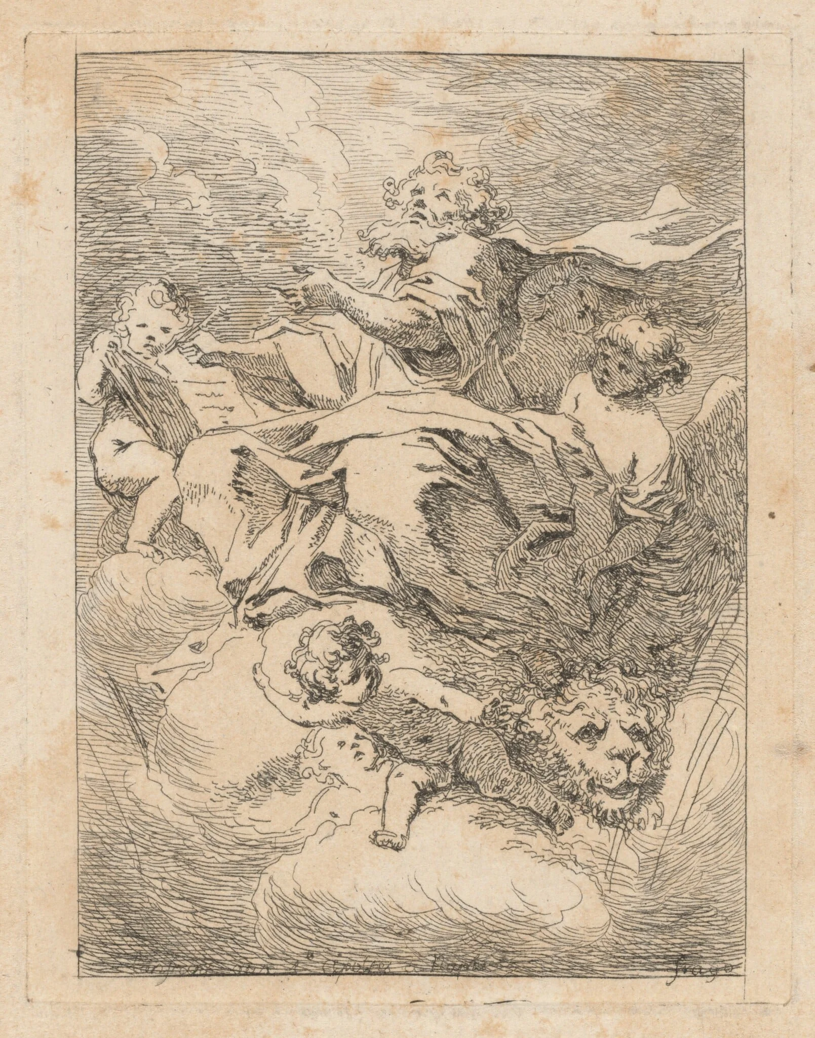 Saint Mark, by Jean Honoré Fragonard, ink, 1764