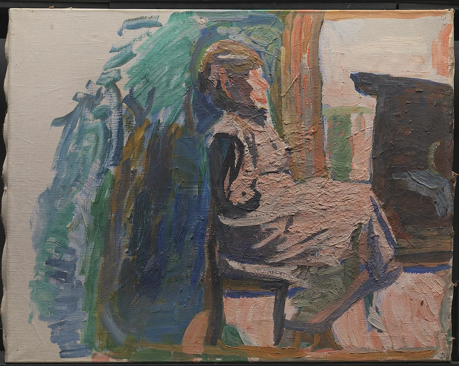 Seated Figure, by Niels Larsen Stevns, oil, 1941