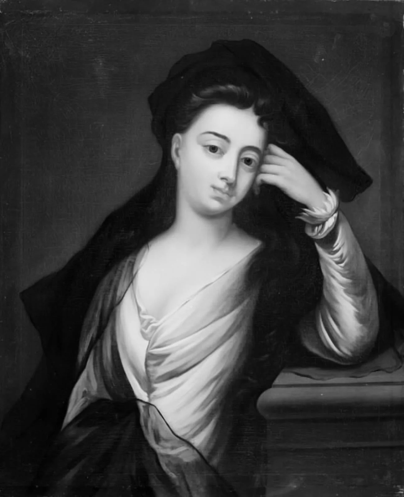 Dame med sort slør, by Unknown, 1750