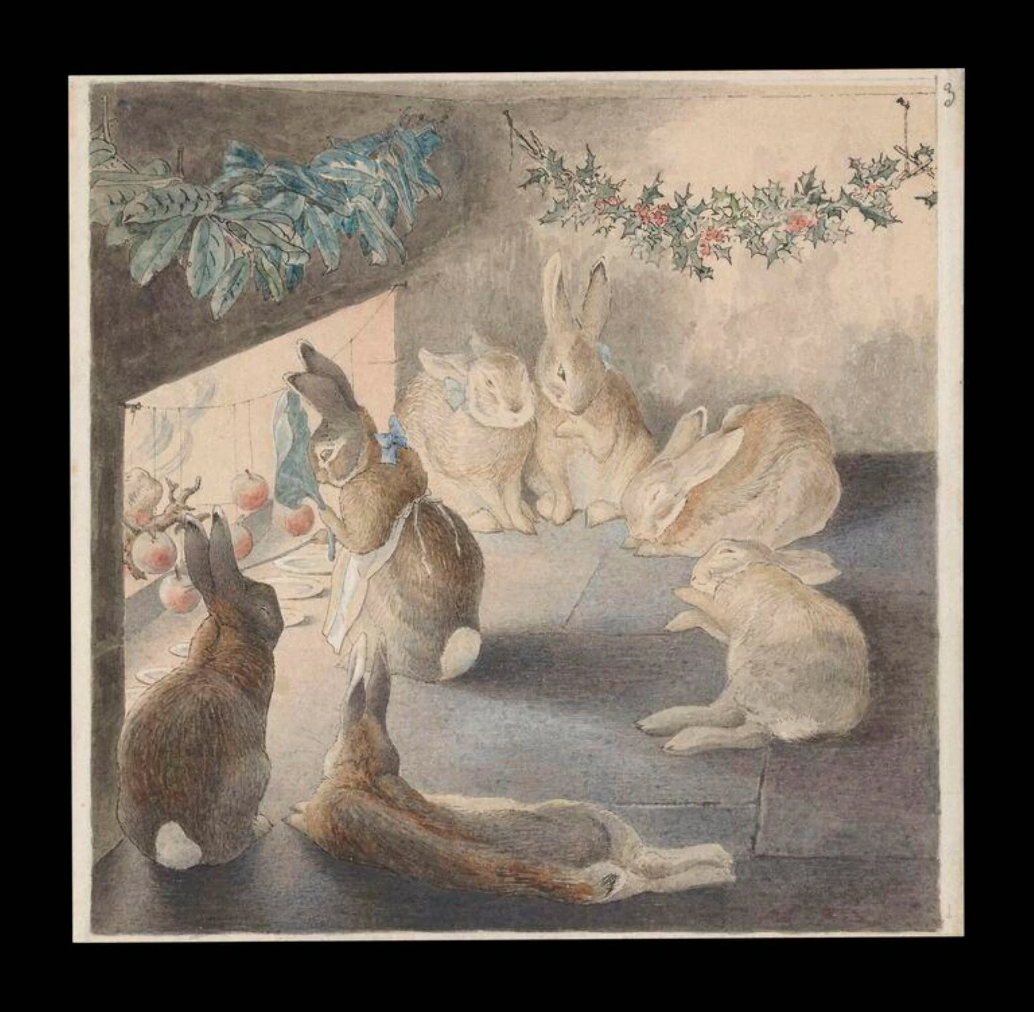 The Rabbits' Christmas Party: Roasting Apples