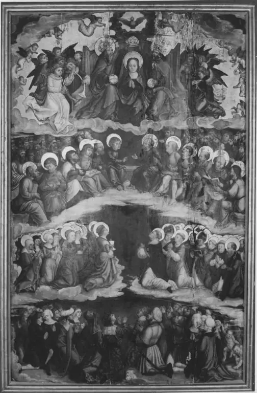 Coronation of Mary (Verso: Ornament with coat of arms)