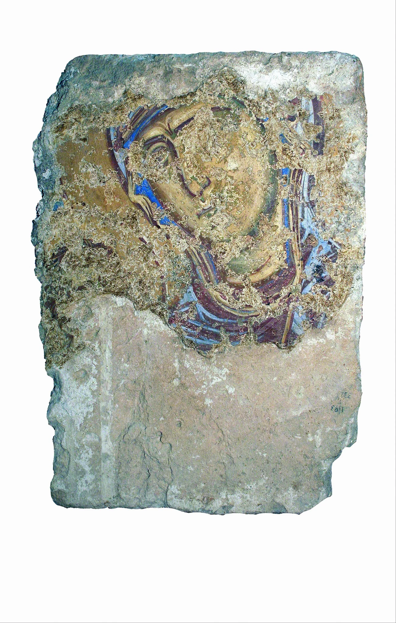 Madonna and child, fragment of a wall painting, by Unknown, unspecified