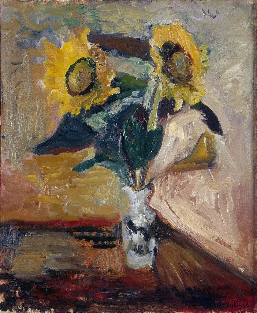 Vase of Sunflowers