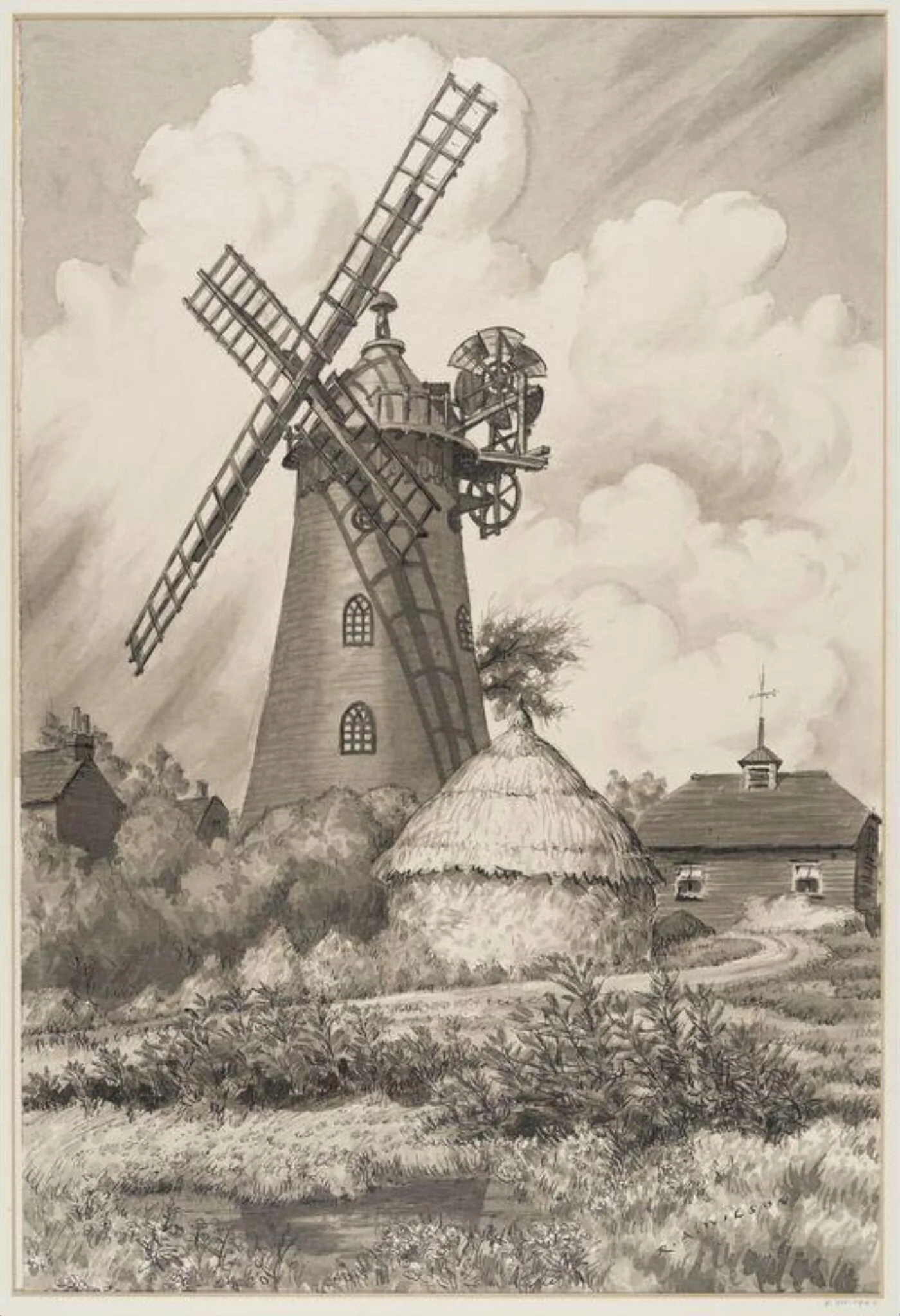 Wray Common Mill, Reigate, Surrey, by Robert Arthur Wilson, 1945