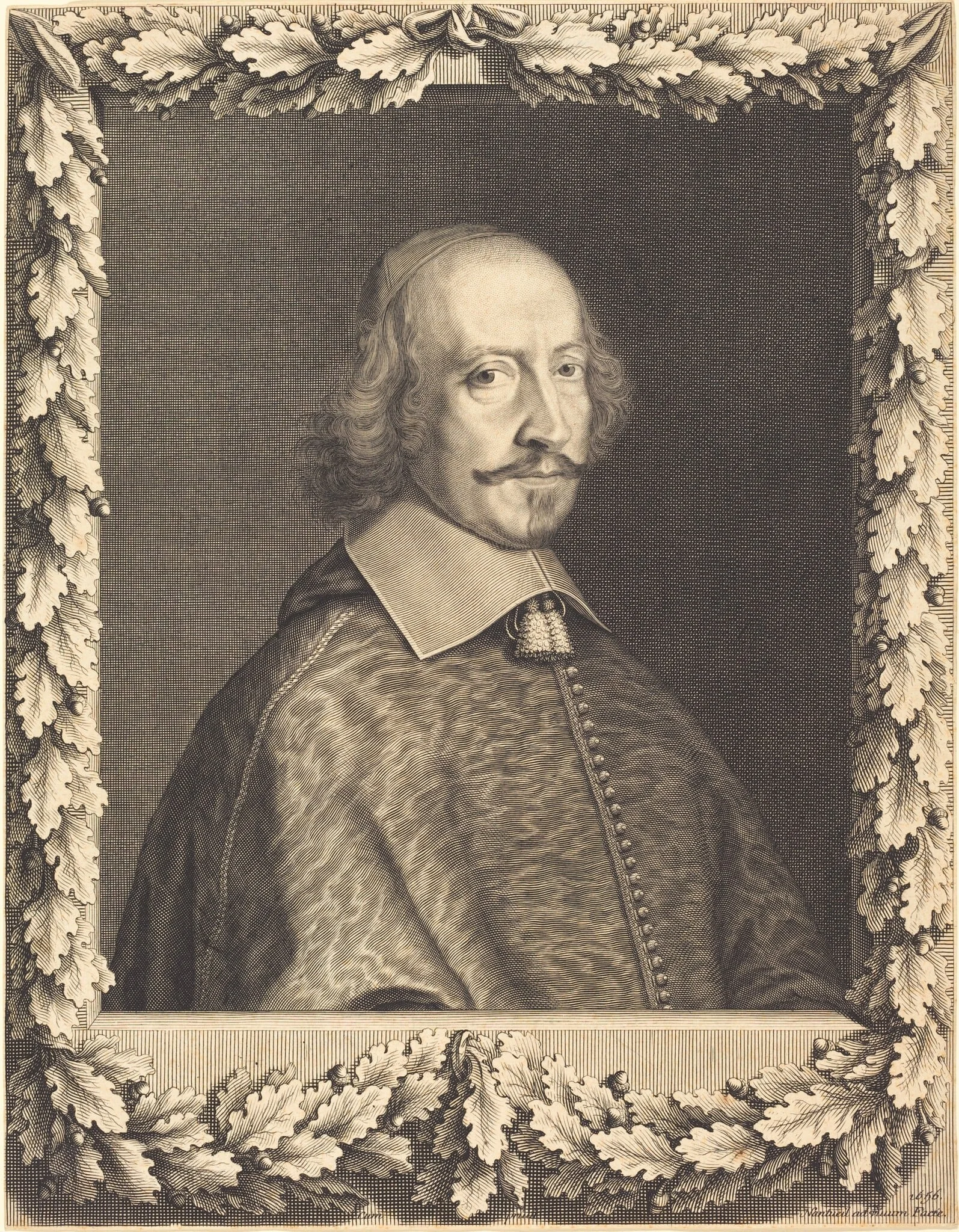 Cardinal Jules Mazarin, by Robert Nanteuil, ink, 1656