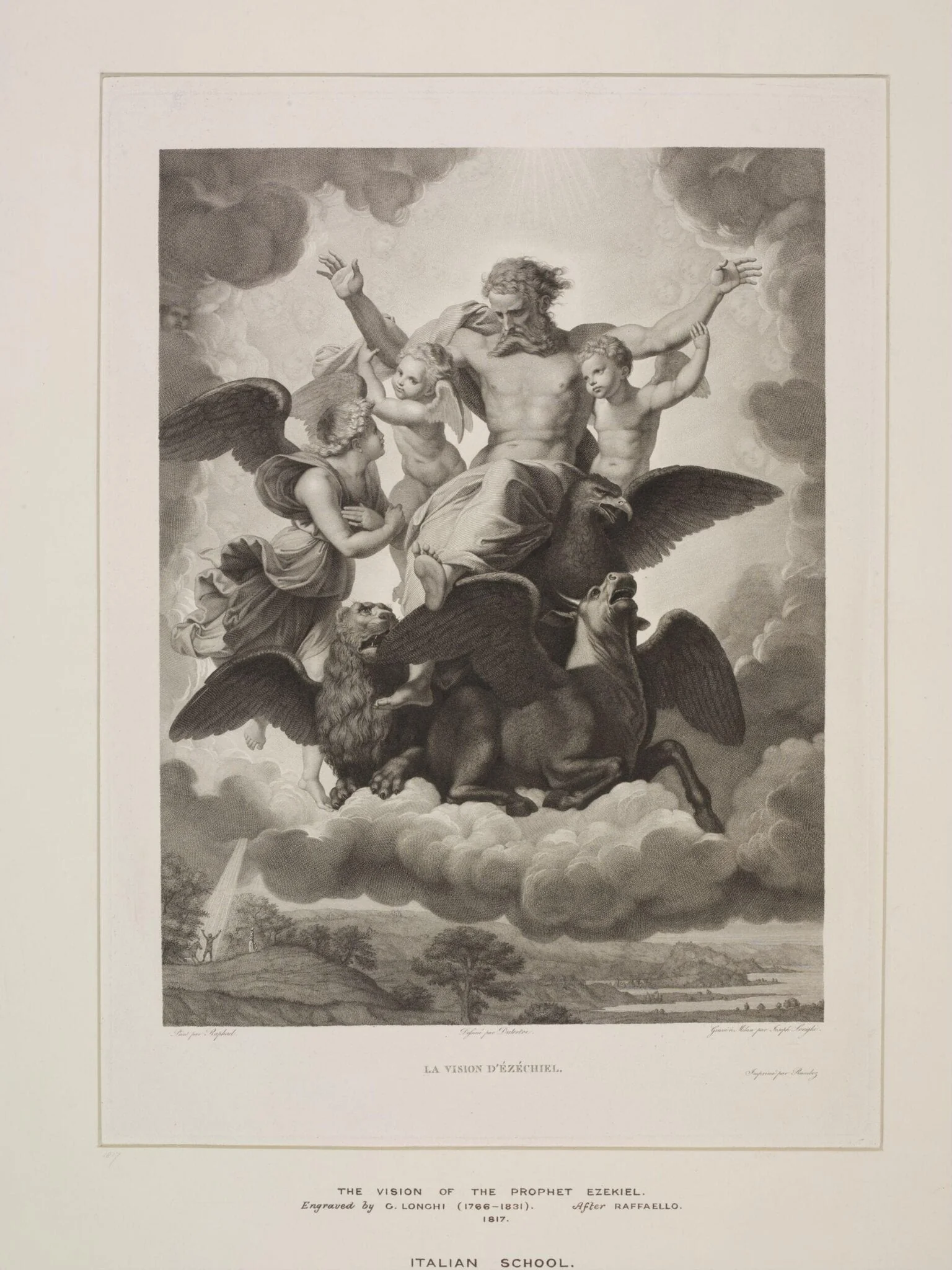 The Vision of Ezekiel, by Giuseppe Longhi, 1850