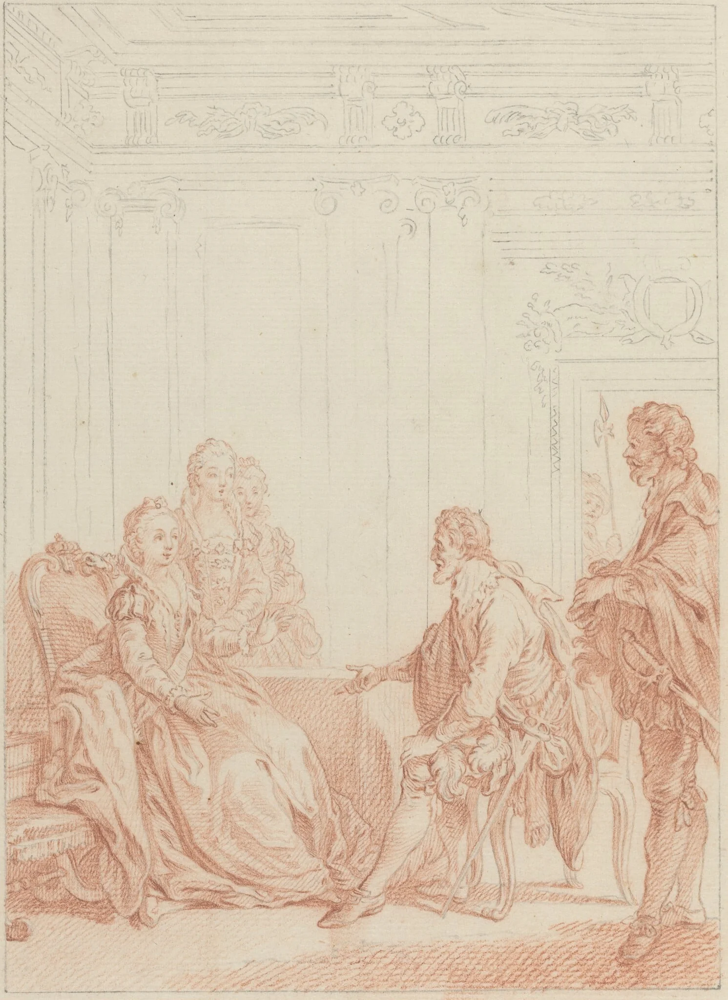 Quoi! Vous servez Valois..., by Hubert François Gravelot, graphite, 1736