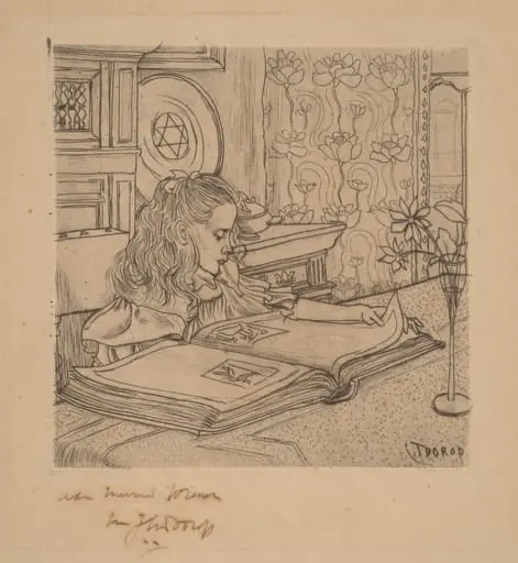 Charley Looking at an Album of Prints