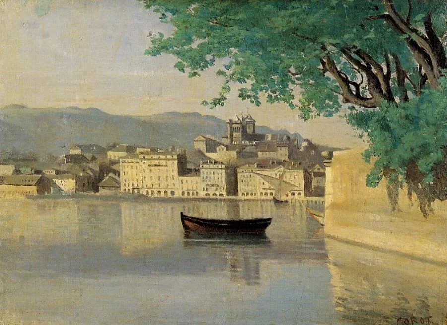Lake Geneva, by Jean Baptiste Camille Corot, oil, 1834