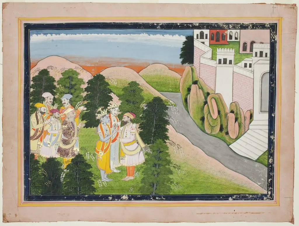 Krishna and Balarama with Various Nobles