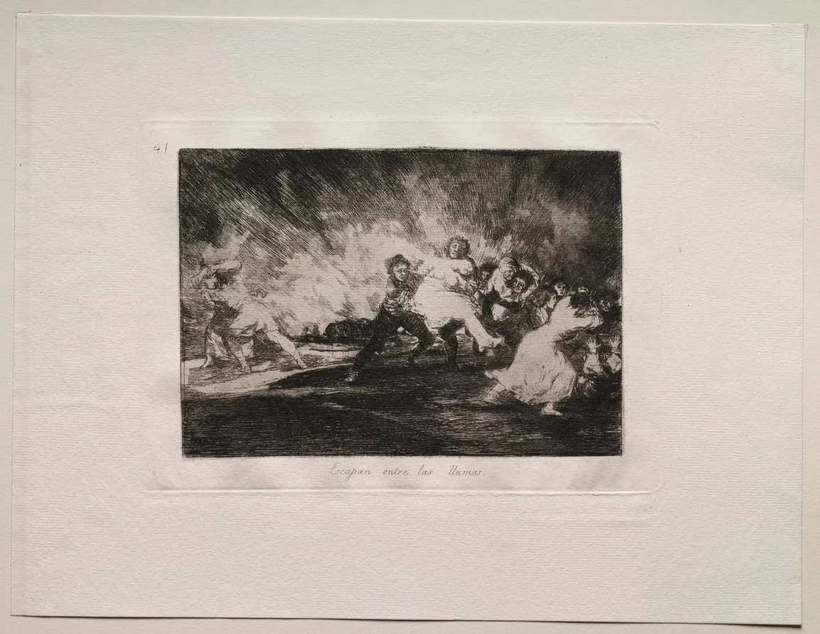 The Horrors of War:  They Escape Through the Flames, by Francisco Goya, 1815