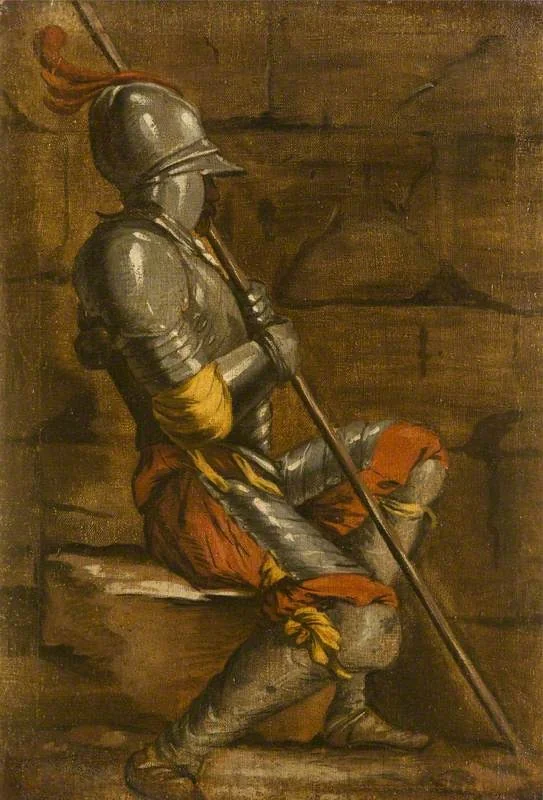 A Figure in Armour, by Unknown, oil, 1700