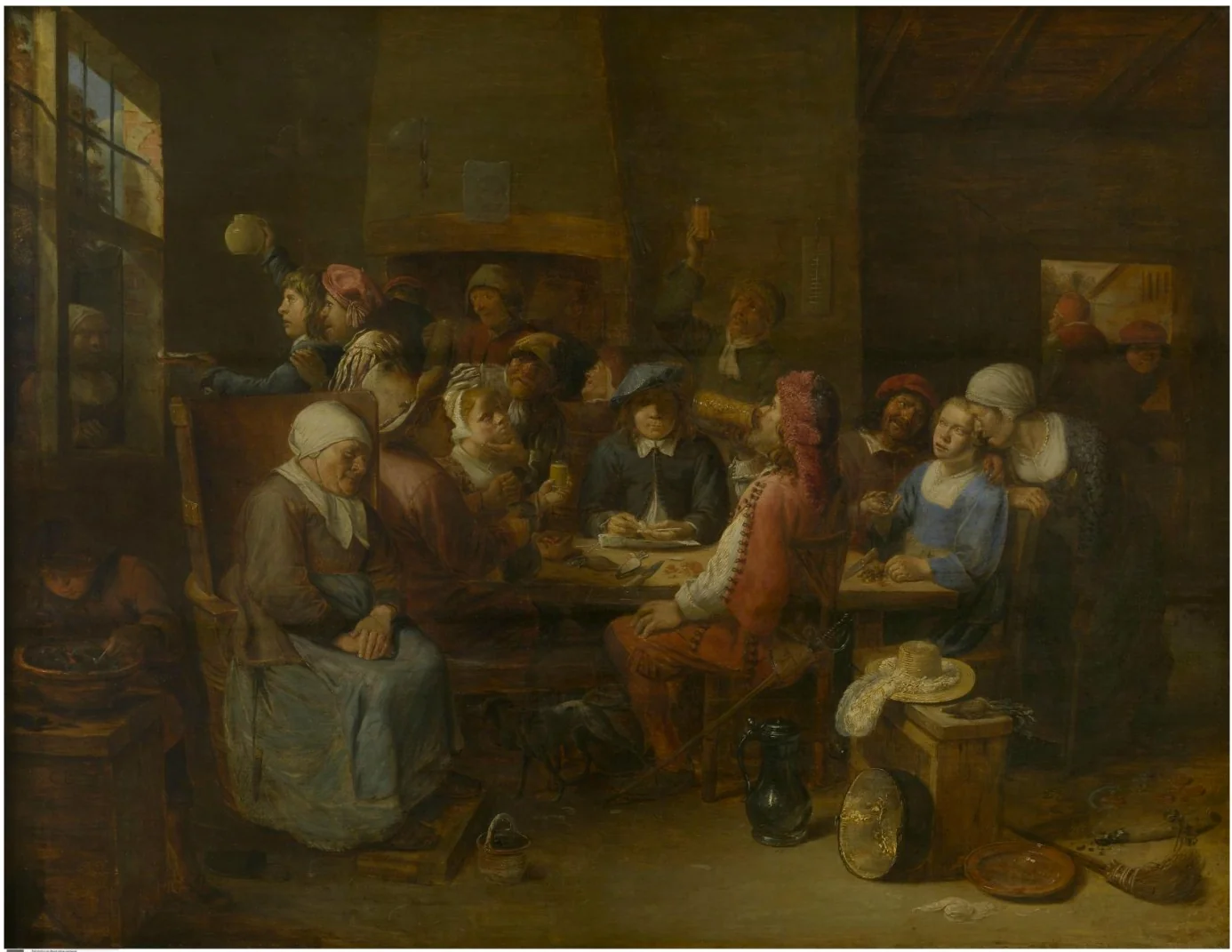 Flemish Tavern, by Joos van Craesbeeck, oil, 1647