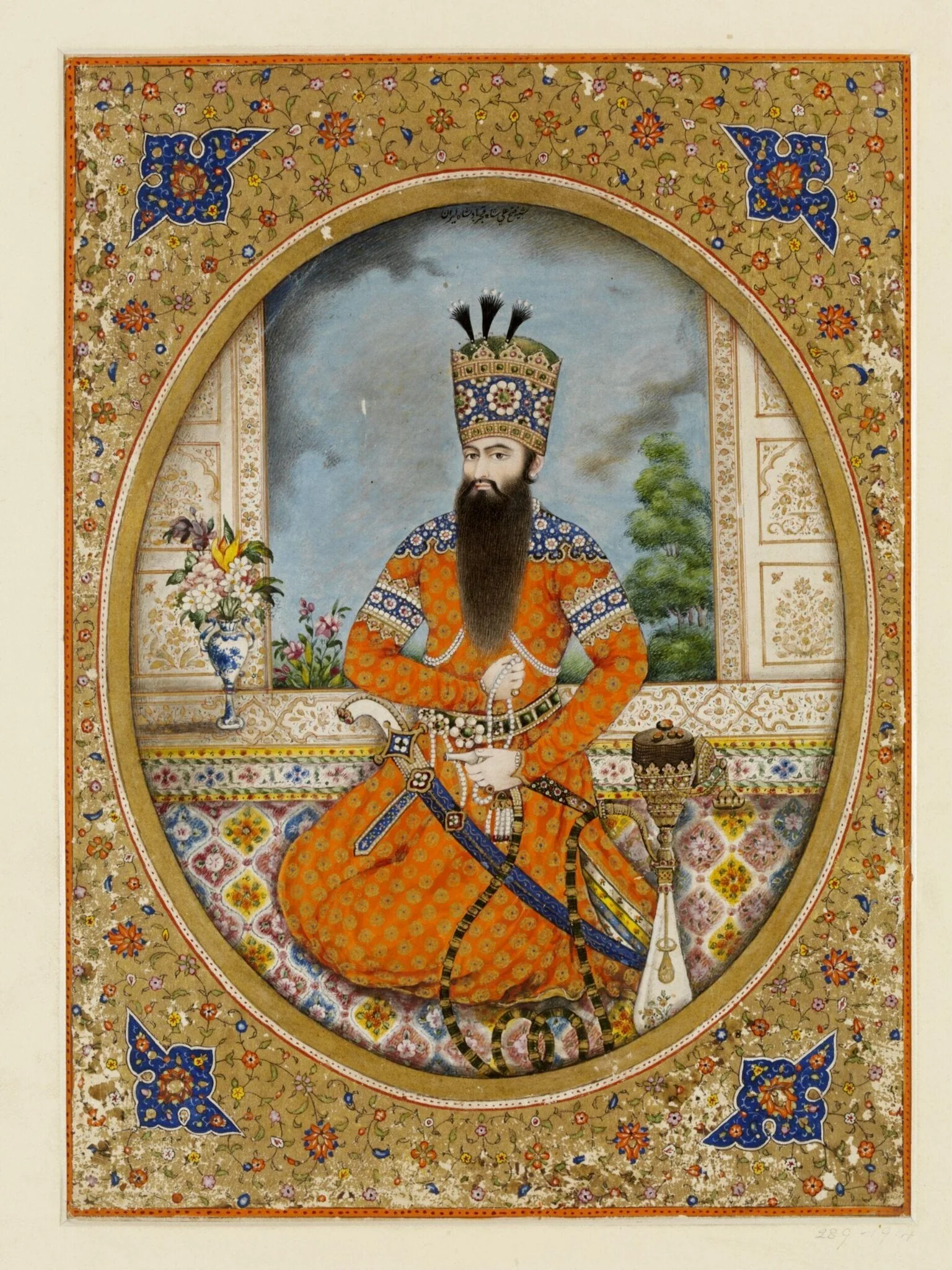 Fath 'Ali Shah Qajar, by Unknown, paint, 1850