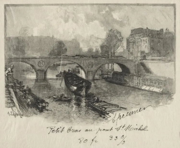 Petit bras au Pont St. Michel, by Auguste Lepère, 1891