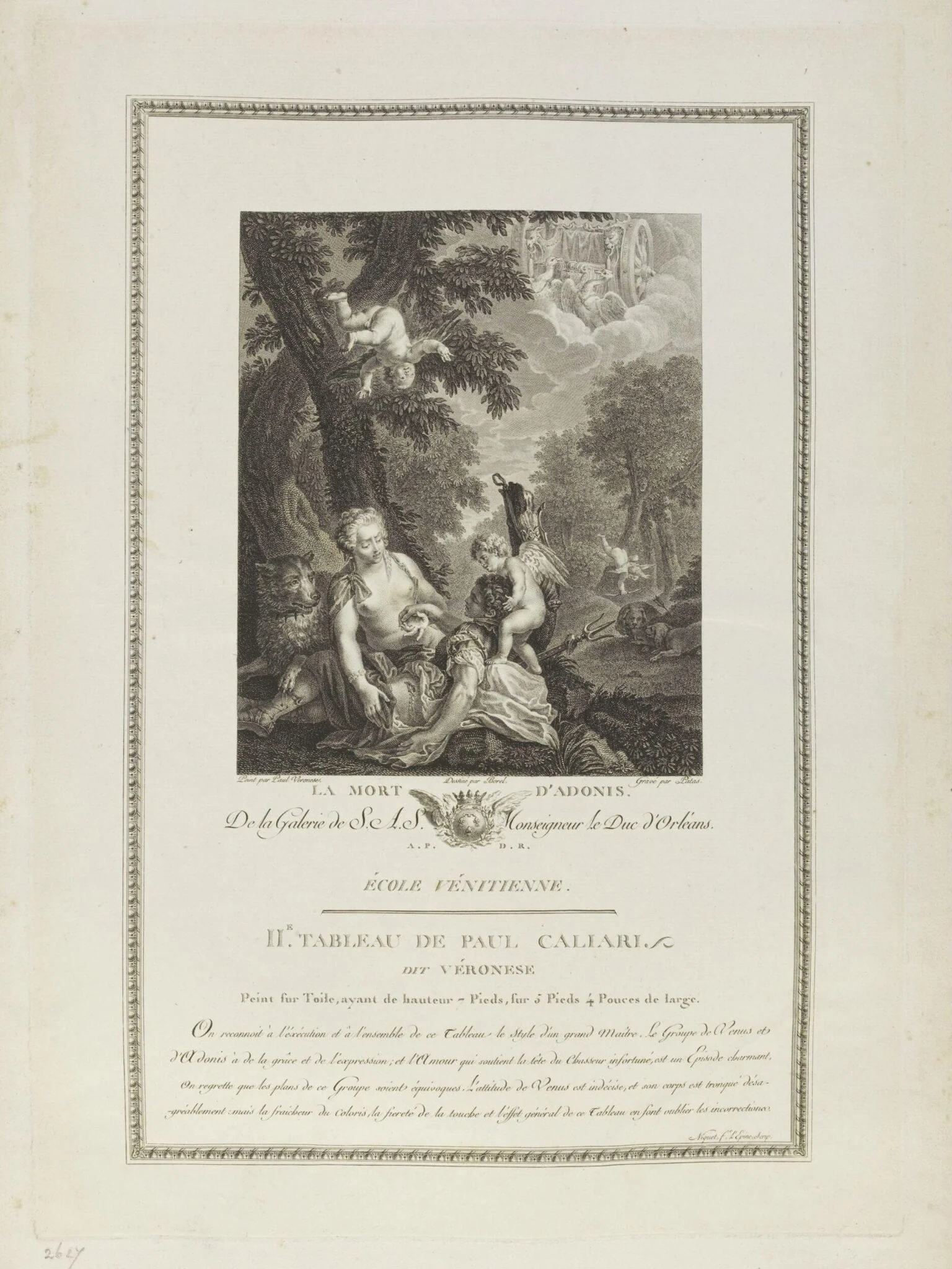 Death of Adonis, by Jean Baptiste Patas, 1850
