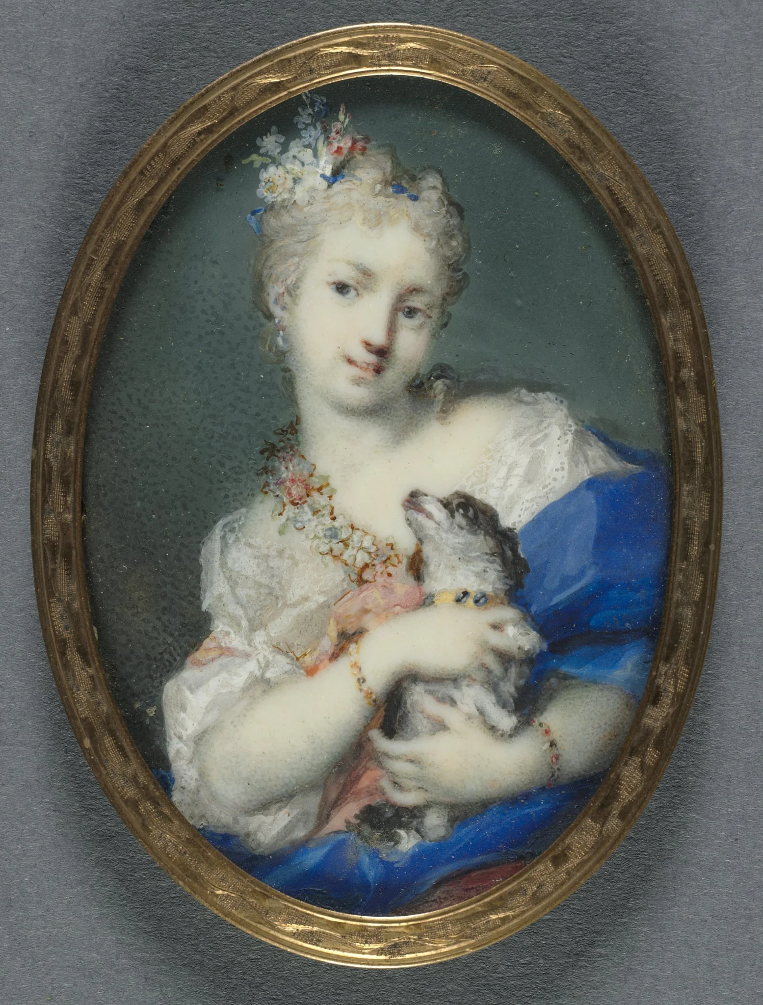 Woman with a Dog, by Rosalba Carriera, unspecified, 1715