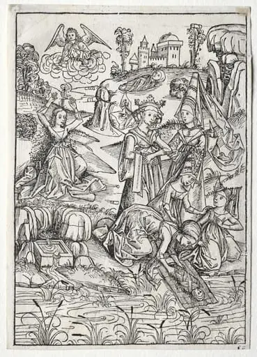 Der Schatzbehalter:  Moses Found by Pharaoh's Daughter (recto)