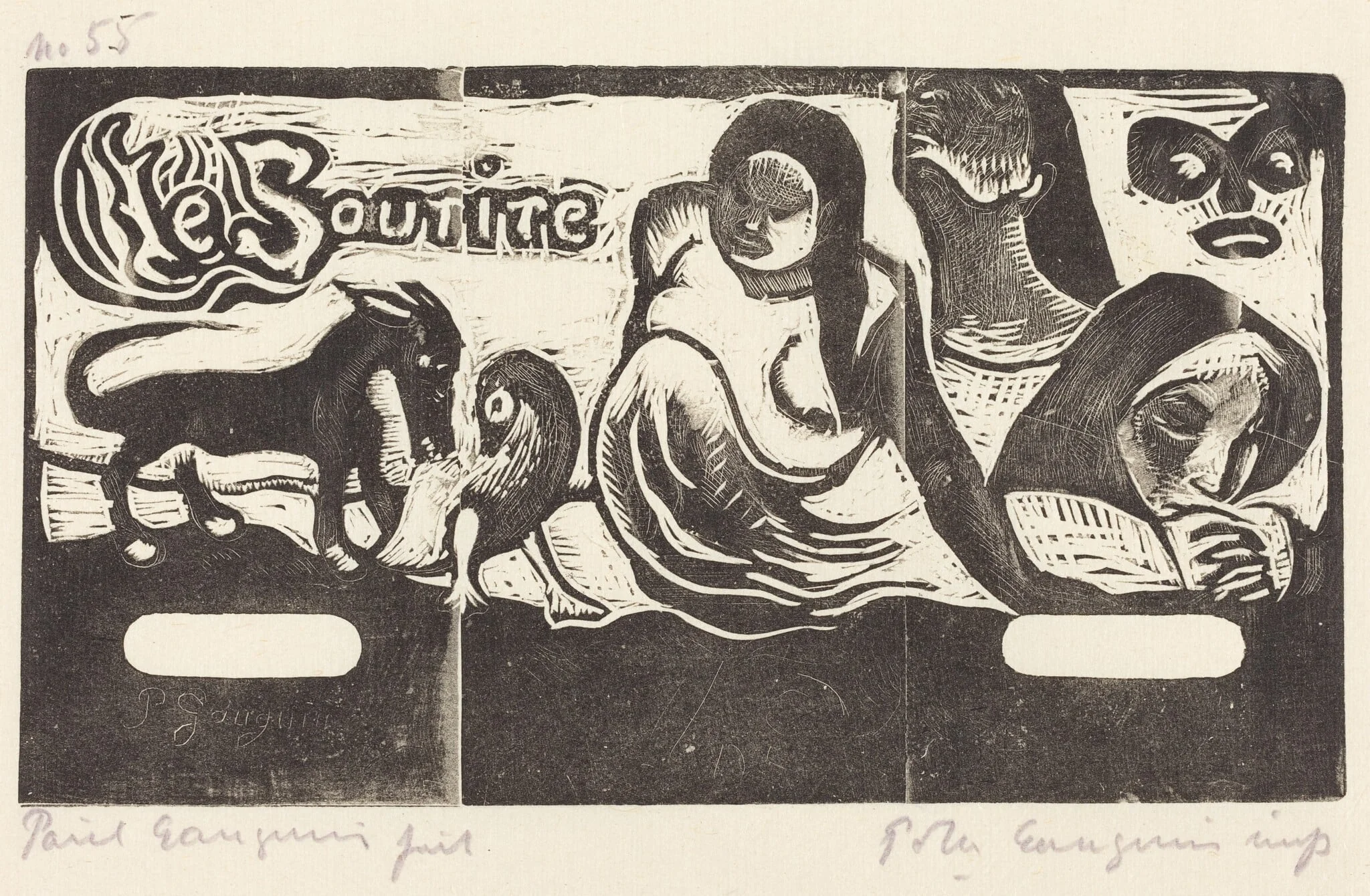 Title Page for "Le Sourire" (Titre du Sourire), by Paul Gauguin, ink, 1899