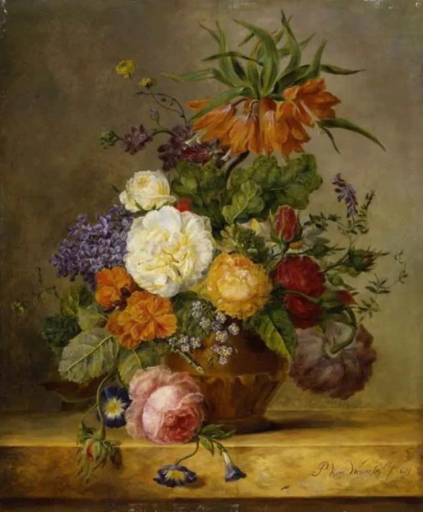 An urn of flowers