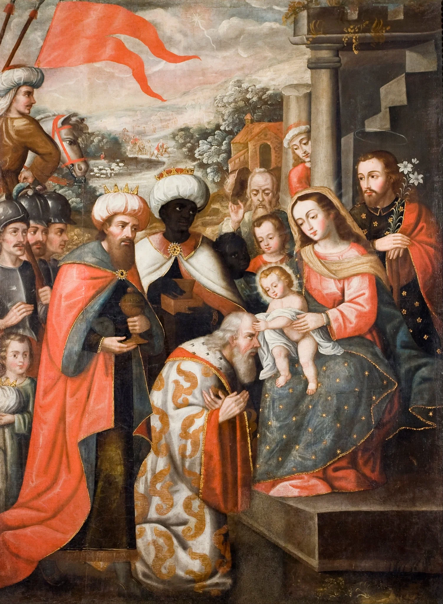 Adoration of the Magi, by Unknown, oil, 1696