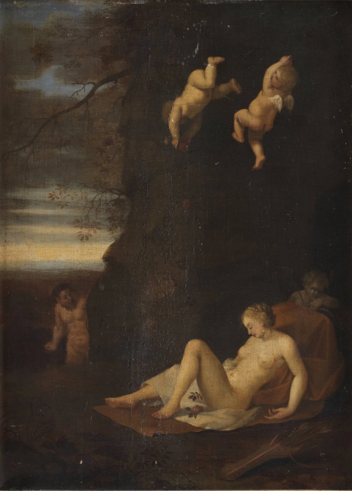 Satyr Spying on Sleeping Nymph, Antiope, by Unknown, 1662