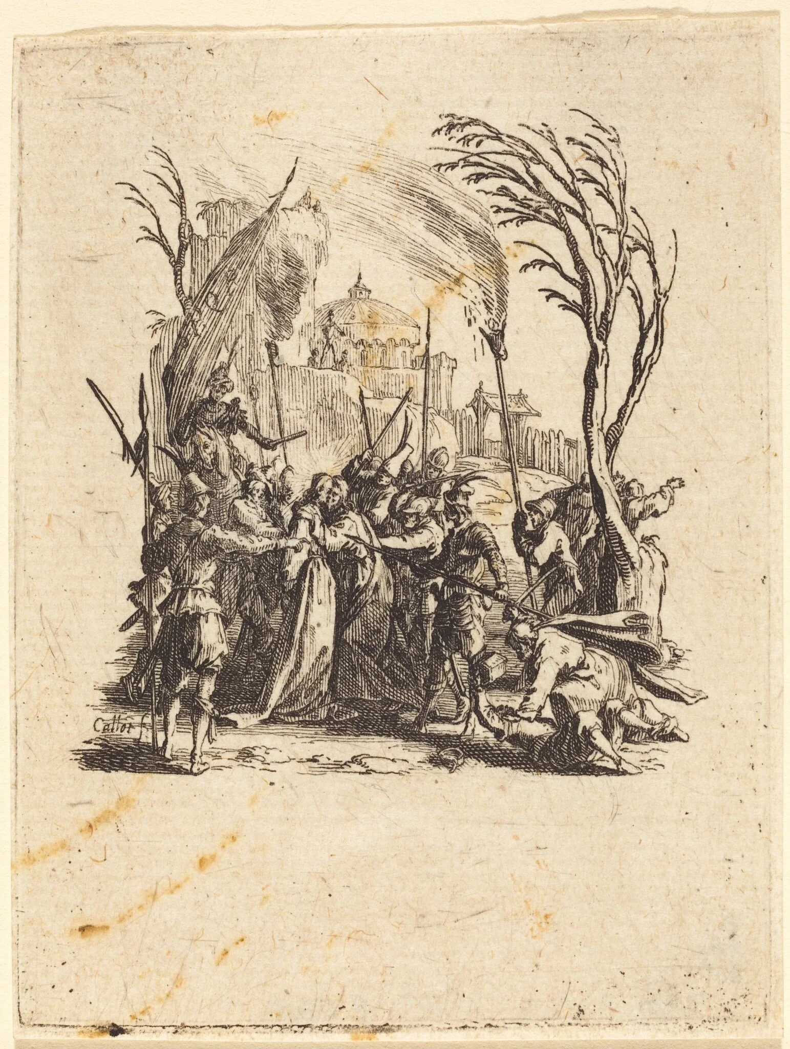 The Betrayal, by Jacques Callot, ink, 1624