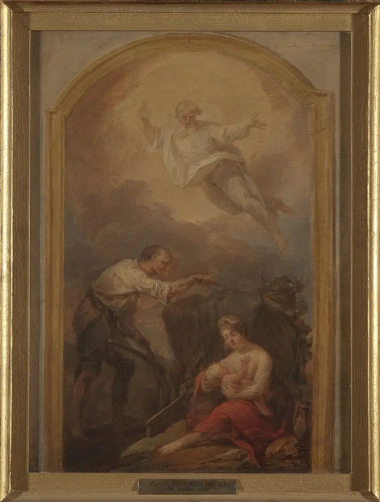 Saint Isidore ploughing, sketch