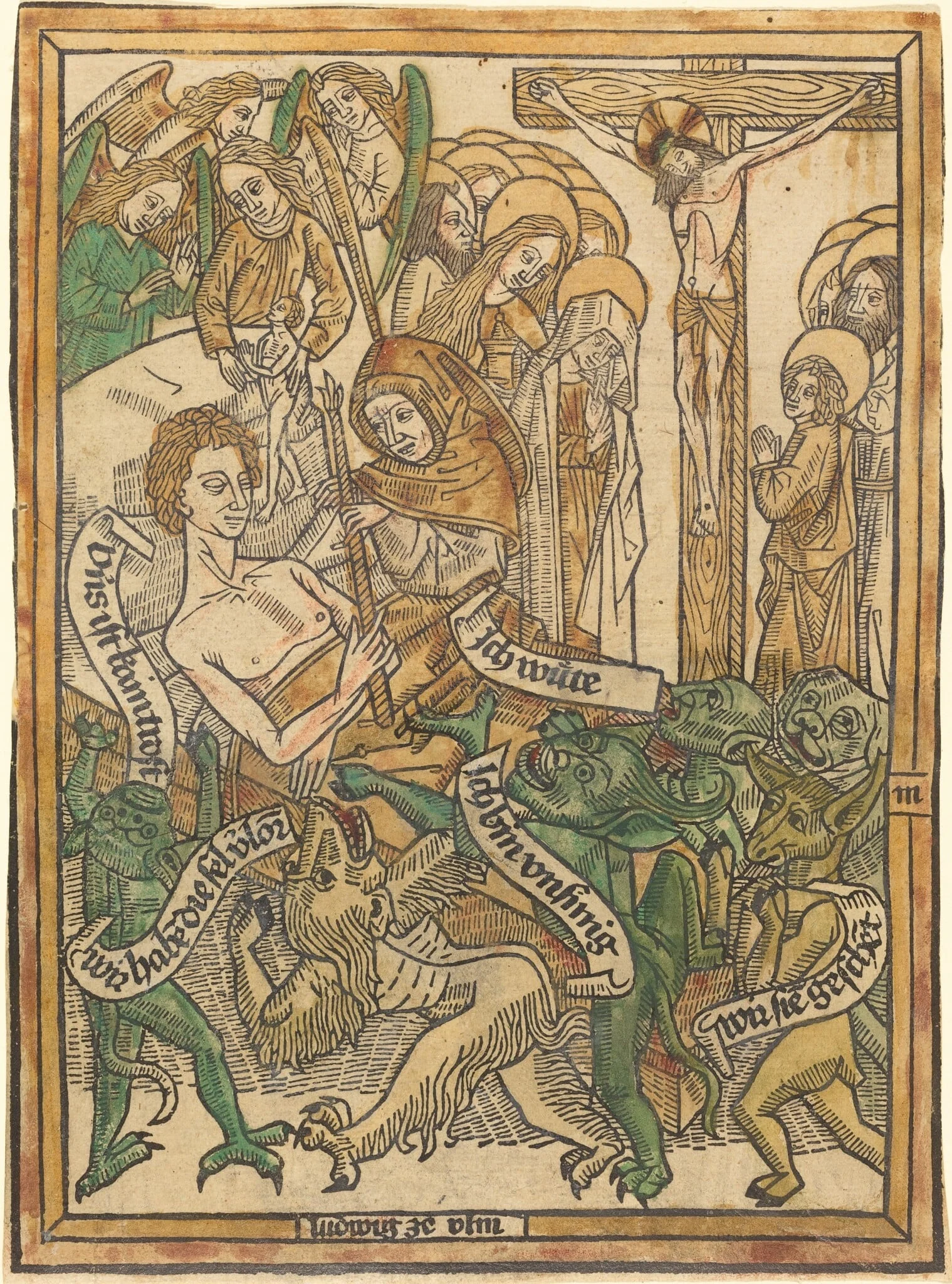 The Last Agony of the Dying Man, by German 15th Century, ink, 1472