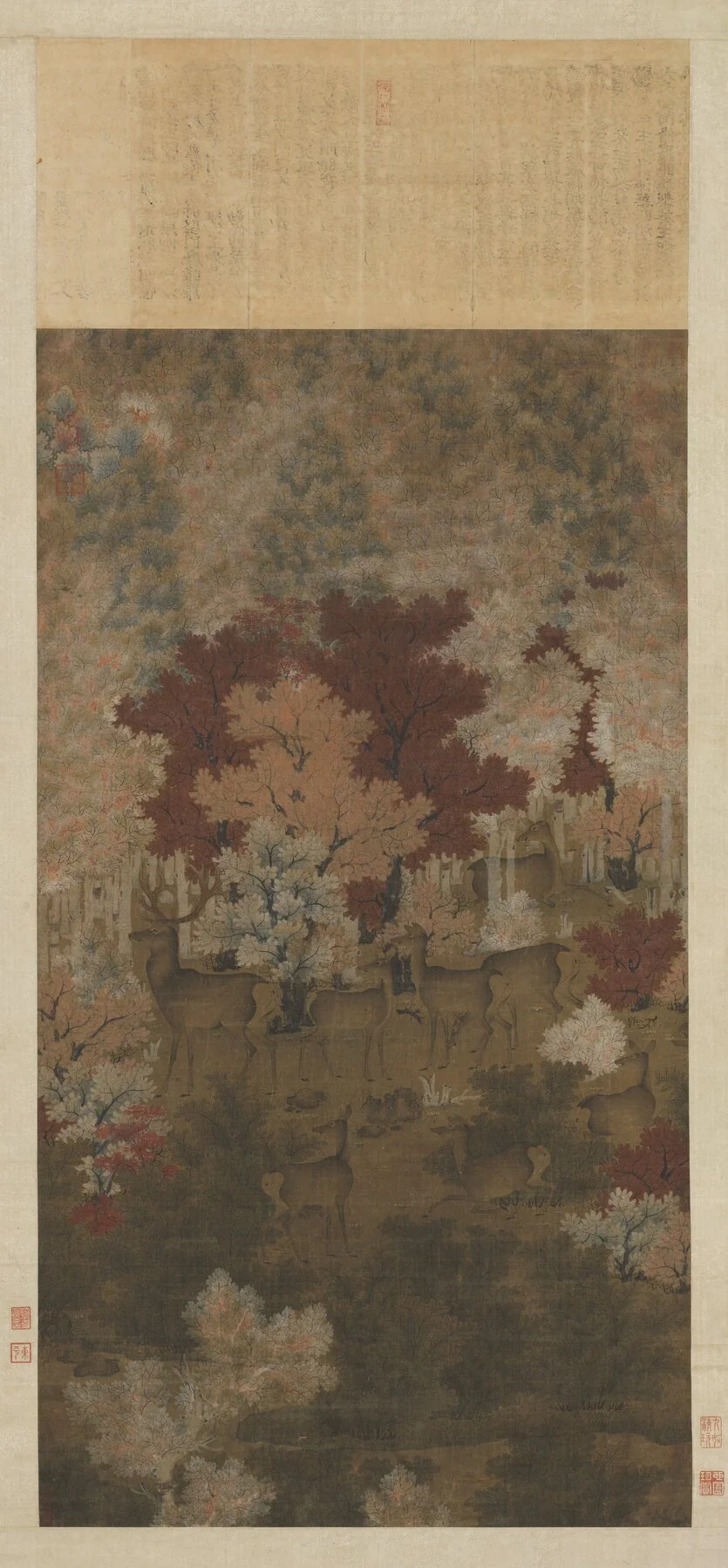 五代人丹楓呦鹿　軸, by Unknown, unspecified, 1850