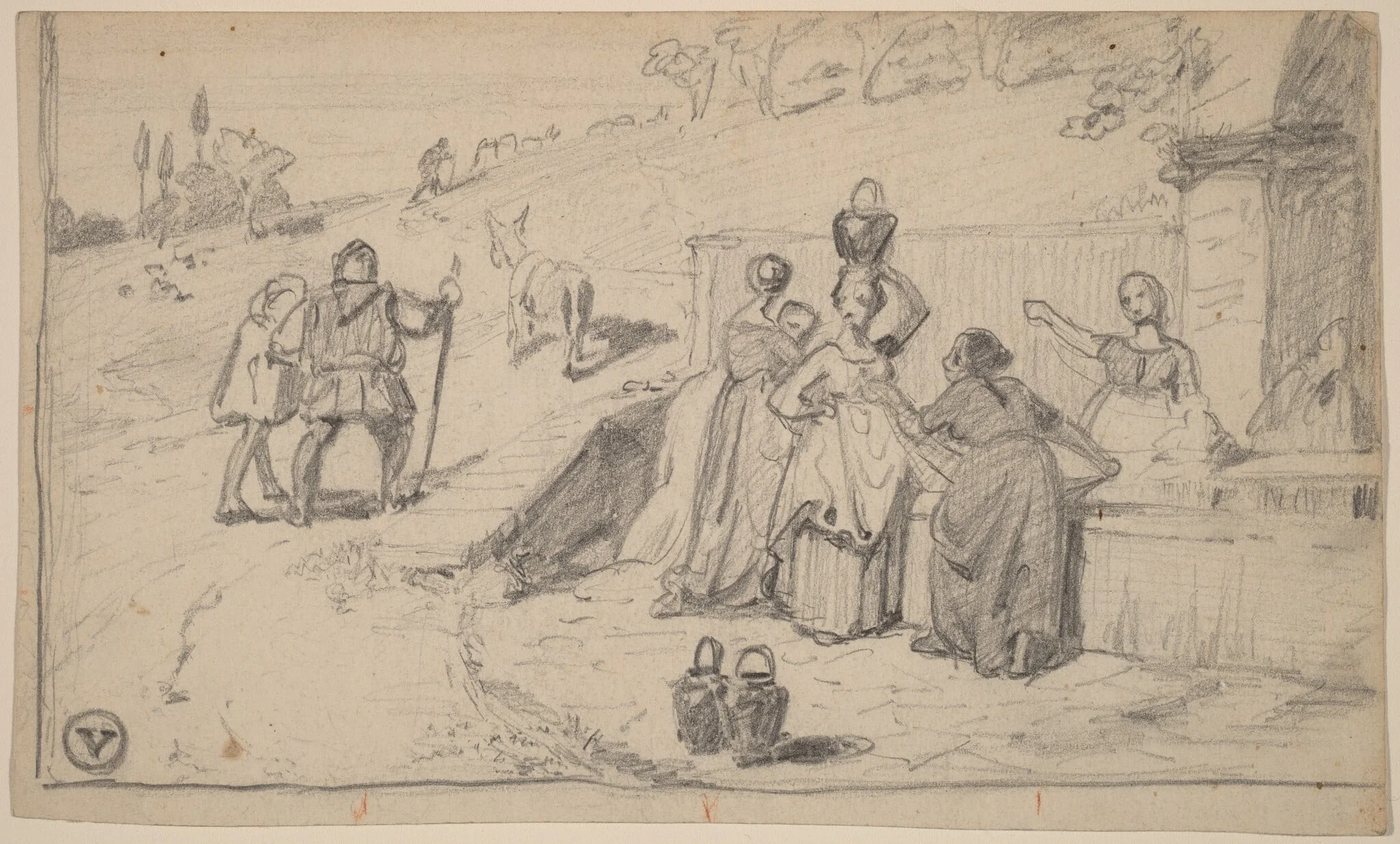 Father and Son, by Elihu Vedder, graphite, 1859