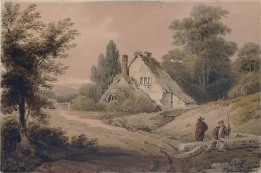 Landscape with cottage and figures