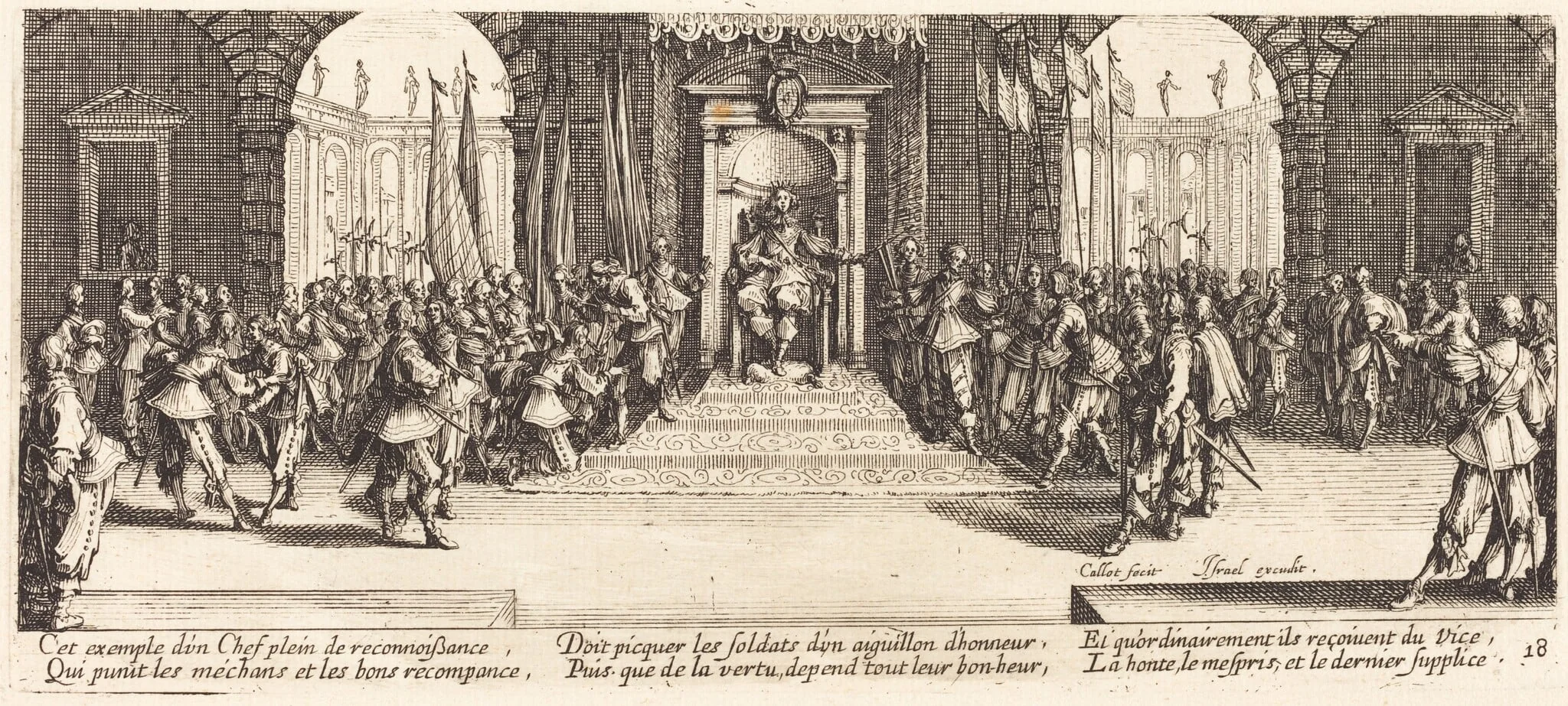 Distribution of Rewards, by Jacques Callot, ink, 1633