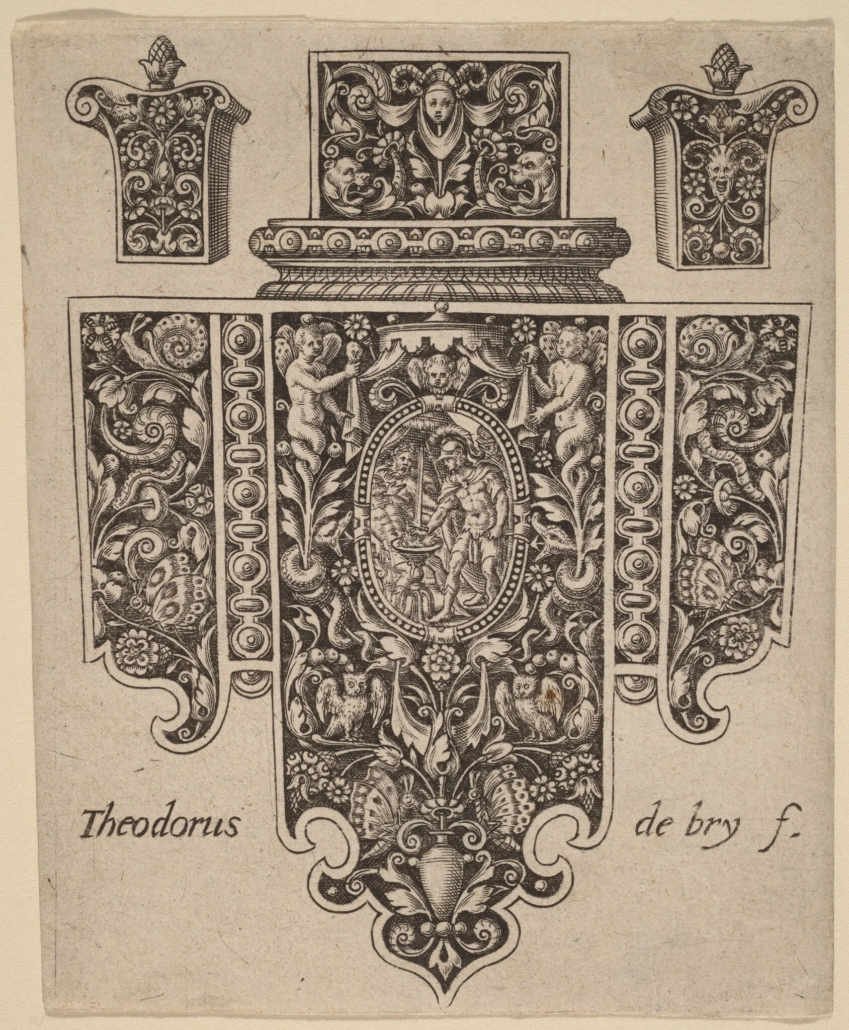 Ornament, by Theodor de Bry, ink, 1563