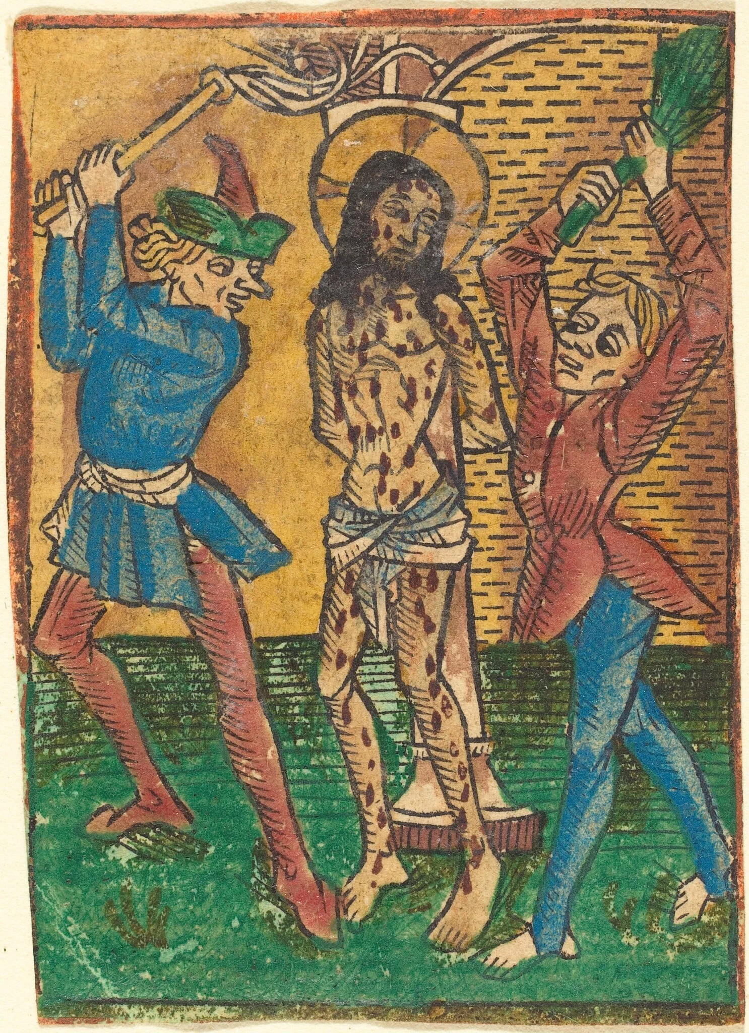 Scourging of Christ, by German 15th Century, ink, 1490