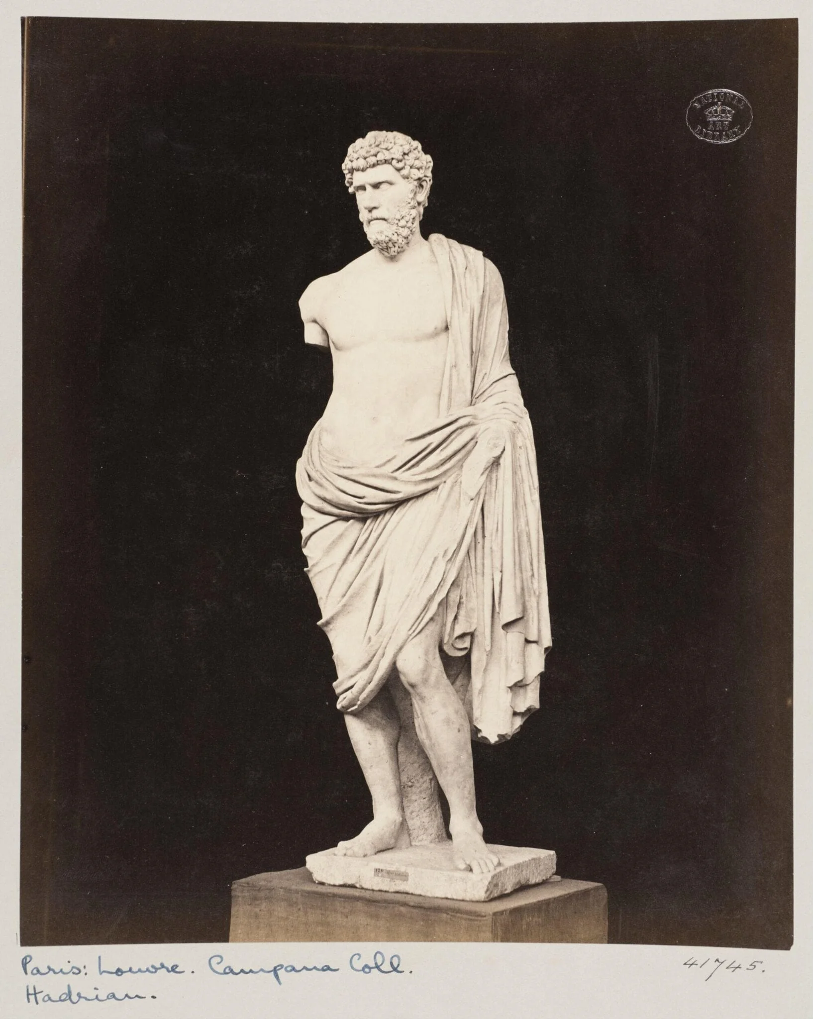 Marble statue of Aurelius Verus Ceasar, by Louise Laffon, photographic, 1864