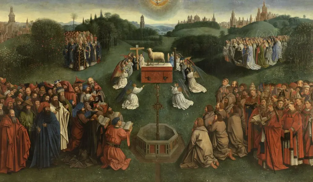 The adoration of the Lamb (after the Ghent Altarpiece)